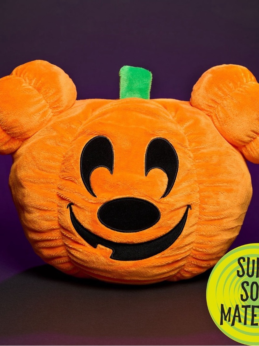 Mickey Plush Pumpkin Character pillow- Orange